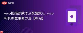 vivo拍摄参数怎么恢复默认_vivo相机参数重置方法【教程】