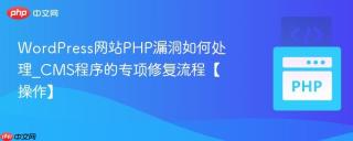 WordPress网站PHP漏洞如何处理_CMS程序的专项修复流程【操作】