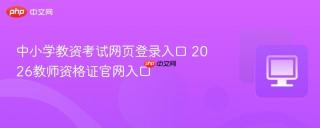 中小学教资考试网页登录入口 2026教师资格证官网入口