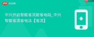 中兴开启智能省流能省电吗_中兴智能省流省电法【省流】