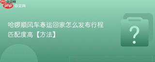 哈啰顺风车春运回家怎么发布行程匹配度高【方法】