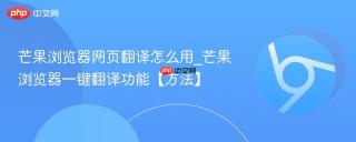 芒果浏览器网页翻译怎么用_芒果浏览器一键翻译功能【方法】