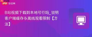 b站视频下载到本地可行吗_说明客户端缓存与离线观看限制【方法】