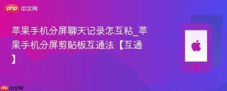 苹果手机分屏聊天记录怎互粘_苹果手机分屏剪贴板互通法【互通】