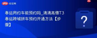 春运网约车能预约吗_滴滴高德T3春运跨城拼车预约开通方法【步骤】