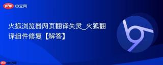 火狐浏览器网页翻译失灵_火狐翻译组件修复【解答】