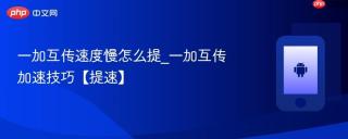 一加互传速度慢怎么提_一加互传加速技巧【提速】