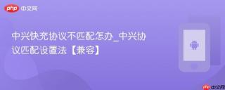中兴快充协议不匹配怎办_中兴协议匹配设置法【兼容】