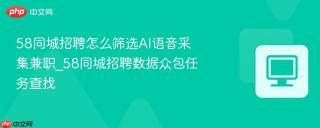 58同城招聘怎么筛选AI语音采集兼职_58同城招聘数据众包任务查找