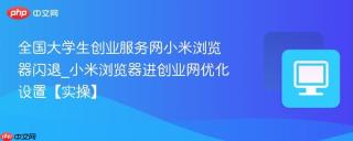 全国大学生创业服务网小米浏览器闪退_小米浏览器进创业网优化设置【实操】