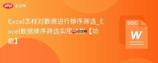 Excel怎样对数据进行排序筛选_Excel数据排序筛选实用功能【功能】