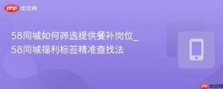 58同城如何筛选提供餐补岗位_58同城福利标签精准查找法