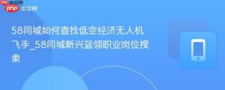 58同城如何查找低空经济无人机飞手_58同城新兴蓝领职业岗位搜索