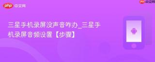 三星手机录屏没声音咋办_三星手机录屏音频设置【步骤】