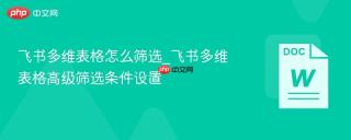 飞书多维表格怎么筛选_飞书多维表格高级筛选条件设置