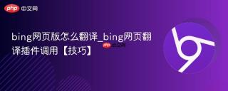 bing网页版怎么翻译_bing网页翻译插件调用【技巧】