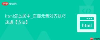 html怎么居中_页面元素对齐技巧速通【方法】