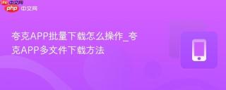 夸克APP批量下载怎么操作_夸克APP多文件下载方法
