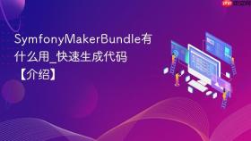SymfonyMakerBundle有什么用_快速生成代码【介绍】
