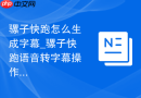 骡子快跑怎么生成字幕_骡子快跑语音转字幕操作流程