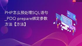 php怎么预处理sql语句_pdo prepare绑定参数方法【方法】
