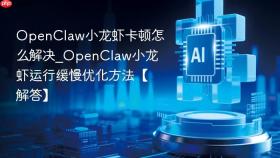 openclaw小龙虾卡顿怎么解决_openclaw小龙虾运行缓慢优化方法【解答】