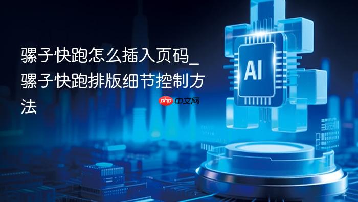 骡子快跑怎么插入页码_骡子快跑排版细节控制方法