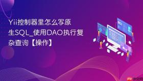 yii控制器里怎么写原生sql_使用dao执行复杂查询【操作】