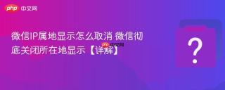 微信ip属地显示怎么取消 微信彻底关闭所在地显示【详解】
