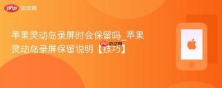 苹果灵动岛录屏时会保留吗_苹果灵动岛录屏保留说明【技巧】