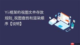 Yii框架的视图文件存放规则_视图查找和渲染顺序【说明】