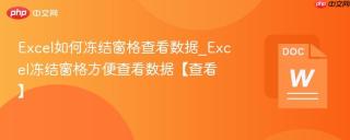 excel如何冻结窗格查看数据_excel冻结窗格方便查看数据【查看】
