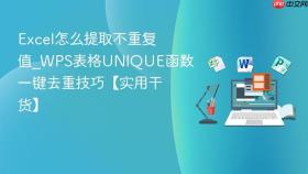 excel怎么提取不重复值_wps表格unique函数一键去重技巧【实用干货】