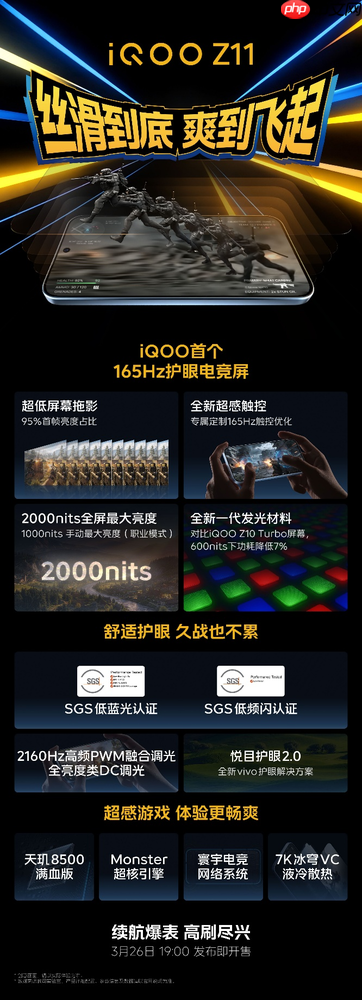iQOO Z11明日越级发布 超高刷电竞屏和超长续航创iQOO纪录