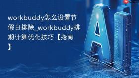 workbuddy怎么设置节假日排除_workbuddy排期计算优化技巧【指南】