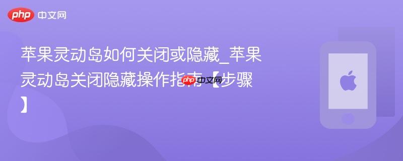 苹果灵动岛如何关闭或隐藏_苹果灵动岛关闭隐藏操作指南【步骤】