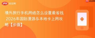 境外旅行手机网络怎么设置最省钱 2026年国际漫游与本地卡上网攻略【步骤】