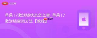苹果17激活锁状态怎么查_苹果17激活锁查询方法【教程】