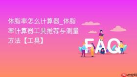 体脂率怎么计算器_体脂率计算器工具推荐与测量方法【工具】