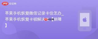 苹果手机恢复微信记录卡住怎办_苹果手机恢复卡顿解决法【排障】
