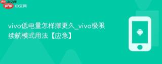 vivo低电量怎样撑更久_vivo极限续航模式用法【应急】