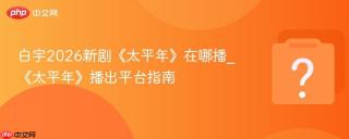 白宇2026新剧《太平年》在哪播_《太平年》播出平台指南