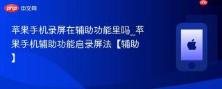 苹果手机录屏在辅助功能里吗_苹果手机辅助功能启录屏法【辅助】