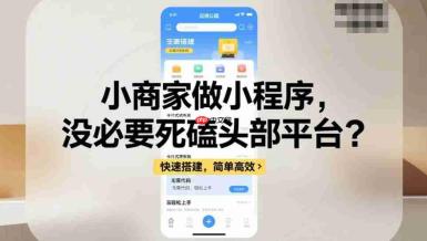 小商家做小程序,没必要死磕头部平台?