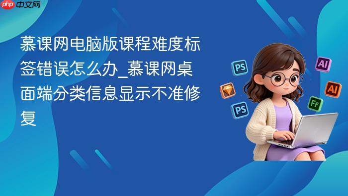 慕课网电脑版课程难度标签错误怎么办_慕课网桌面端分类信息显示不准修复