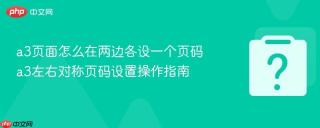 a3页面怎么在两边各设一个页码 a3左右对称页码设置操作指南