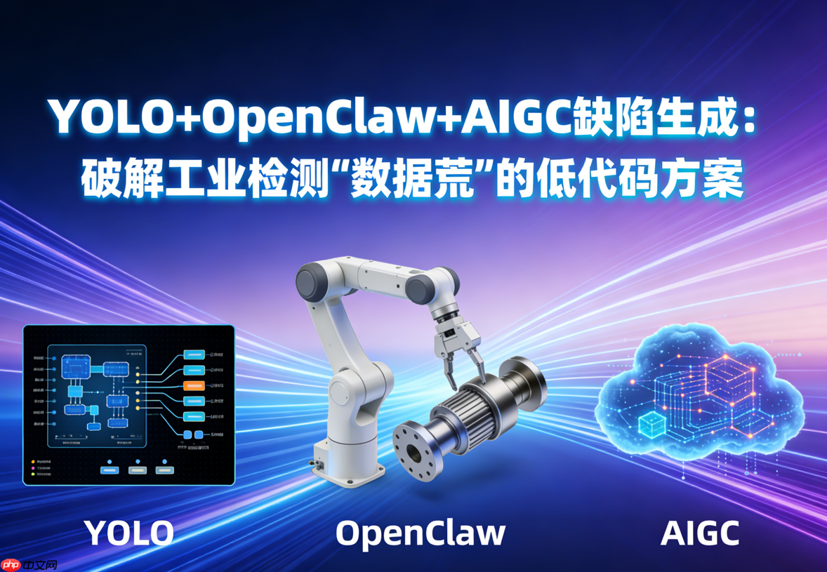 YOLO+OpenClaw+AIGC缺陷生成:破解工业检测“数据荒”的低代码方案