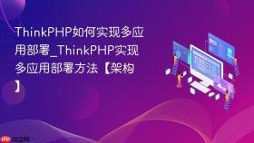 thinkphp如何实现多应用部署_thinkphp实现多应用部署方法【架构】