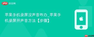 苹果手机录屏没声音咋办_苹果手机录屏开声音方法【步骤】