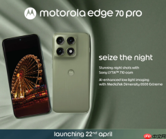 摩托罗拉Edge 70 Pro配置曝光 搭载天玑8500处理器